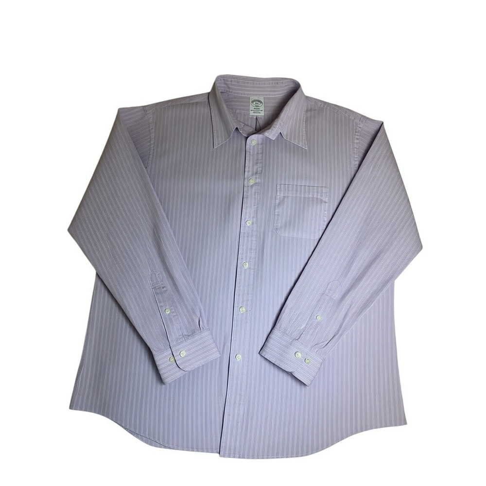 Brooks Brothers Regent Original Polo Shirt XXL Purple Striped Cotton Button Down